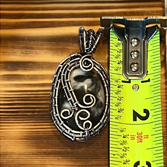 #260 Zebra 🦓 Jasper Silver Wire Wrapped Pendant NWOT - Picture 12 of 13